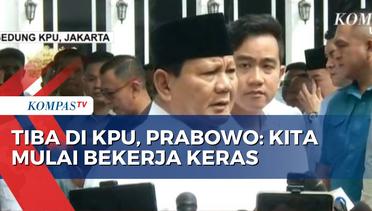 Tiba di Gedung KPU, Prabowo: Kita Mulai Bekerja Keras, Bekerja Sama untuk Rakyat