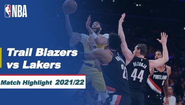 Match Highlight | Portland Trail Blazers vs LA Lakers | NBA Regular Season 2021/22
