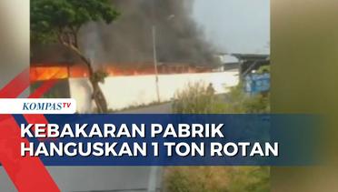 Pabrik Rotan di Desa Cangkring Cirebon Hangus Terbakar