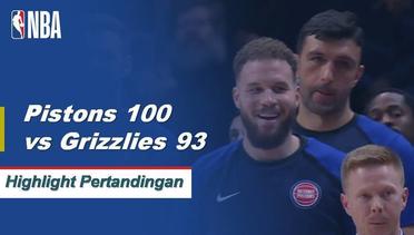 NBA | Cuplikan Hasil Pertandingan : Pistons 100 Vs Grizzlies 93