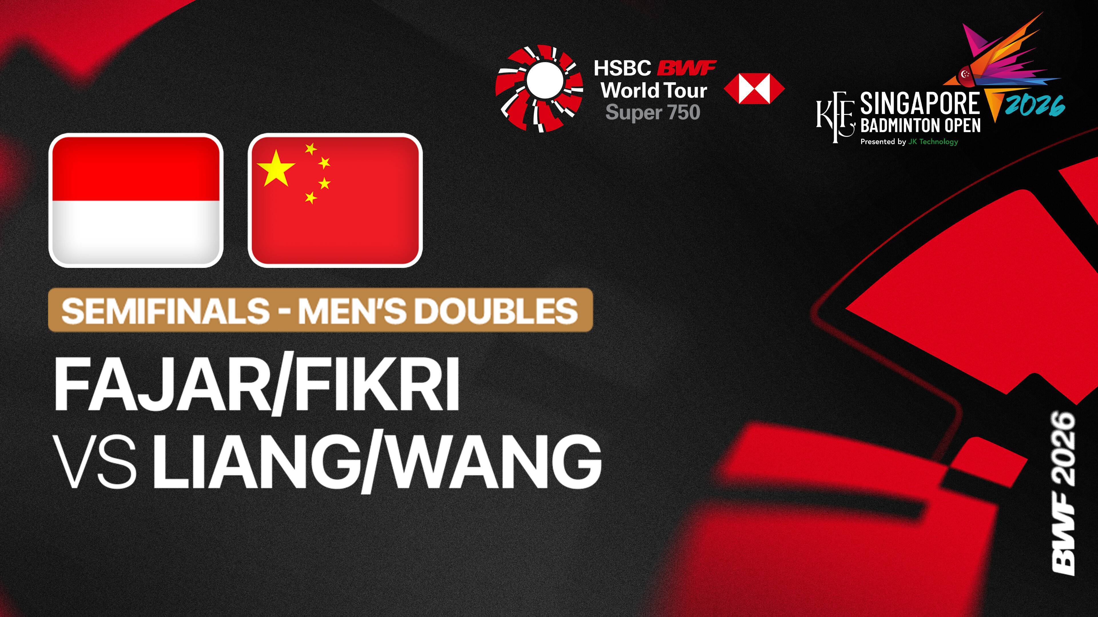 Fajar Alfian/Muhammad Shohibul Fikri (INA) vs Liang Wei Keng/Wang Chang (CHN) - Men's Doubles Semifinals | KFF Singapore Open 2026
