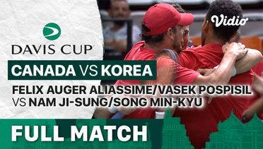 Full Match | Grup B: Canada vs Korea | Felix Auger Aliassime/Vasek Pospisil vs Nam Ji-sung/Song Min-ky | Davis Cup 2022