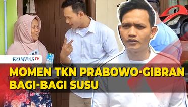 Momen TKN Prabowo-Gibran Bagi-bagi Susu ke Warga di Tangerang
