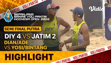 Highlights | Semifinal Putra 2 | DIY 4: Dian/Ade vs JATIM 2: Yosi/Bintang | Sirnas Voli Pantai 2022