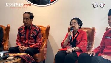 Saat Megawati Berdiri Diantara Jokowi dan Ganjar pada Rakernas PDI- P