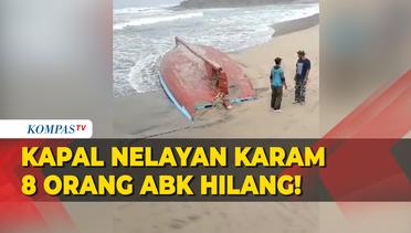 Kapal Nelayan Karam di Pantai Gayasan Blitar, 8 ABK Hilang!