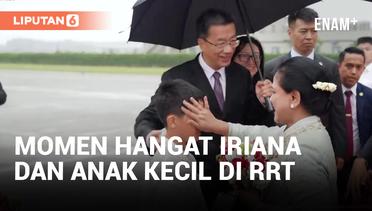Iriana Jokowi Tuai Pujian Usap Wajah Anak yang Kehujanan