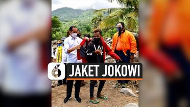 Momen Jokowi Berikan Jaket untuk Warga NTT Korban Banjir