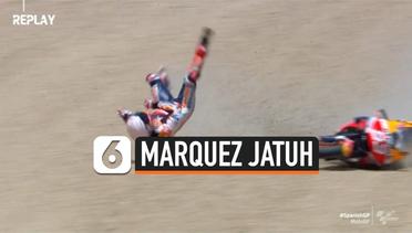 Detik-Detik Marc Marquez Terjatuh di MotoGP Spanyol