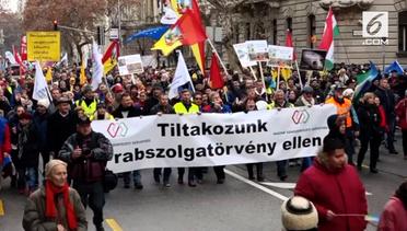 Pekerja Hungaria Protes Kebijakan Waktu Lembur