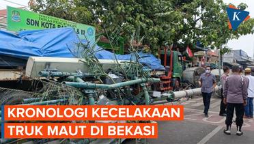 Detik-detik Kecelakaan Truk Maut di Bekasi yang Tewaskan Anak SD Rekaman CCTV