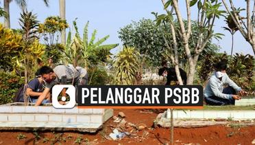Langgar PSBB, Warga Kabupaten Bogor Dihukum Membersihkan Makam