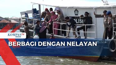 Personel Samapta Polda Sumut Berbagi dengan Nelayan di Belawan