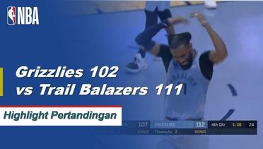 NBA I Cuplikan Pertandingan : Grizzlies 120 vs Trail Blazers 111