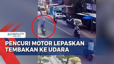 Terekam CCTV, Pencuri Motor Lepaskan Tembakan ke Udara