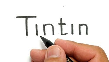 WOW, belajar cara menggambar kata TINTIN menjadi gambar KEREN
