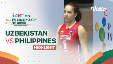 Highlights | Perebutan Tempat Ke-7-8: Uzbekistan vs Philippines  | AVC Challenge Cup for Women 2023