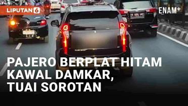 Viral Pajero Berplat Hitam Kawal Mobil Damkar di Surabaya, Tuai Sorotan