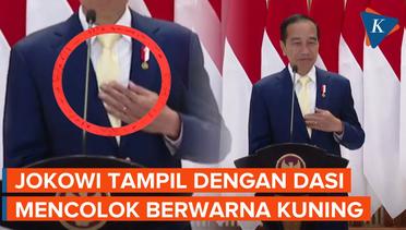 Respons Jokowi Ditanya Pakai Dasi Berwarna Kuning Bukan Merah
