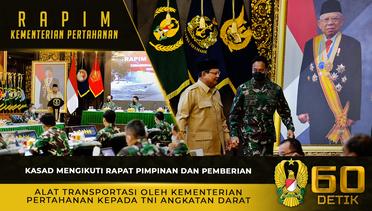 Kasad Mengikuti Rapat Pimpinan dan Pemberian Alat Transportasi oleh Kemhan RI kepada TNI AD