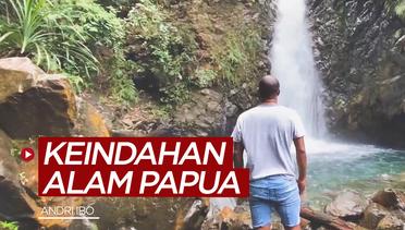 Mantan Bek Timnas Indonesia, Andri Ibo Pamerkan Keindahan Air Terjun Kampung Harapan di Papua