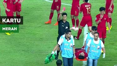 Bek Timnas Indonesia U-19 Diganjar Kartu Merah Saat Ditandu Tim Medis
