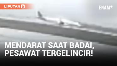 Tegang! Pesawat LATAM Airlines Airbus A321 Tergelincir Saat Mendarat di Tengah Hujan Deras