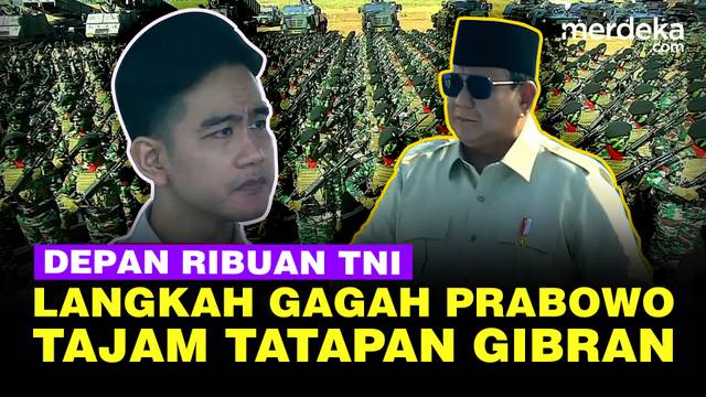 Langkah Gagah Prabowo & Tatapan Tajam Gibran Depan Ribuan Pasukan TNI di Batujajar