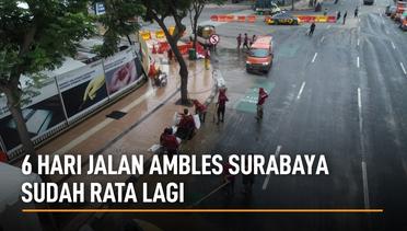 Dalam 6 Hari, Jalan Ambles Surabaya Sudah Rata Lagi