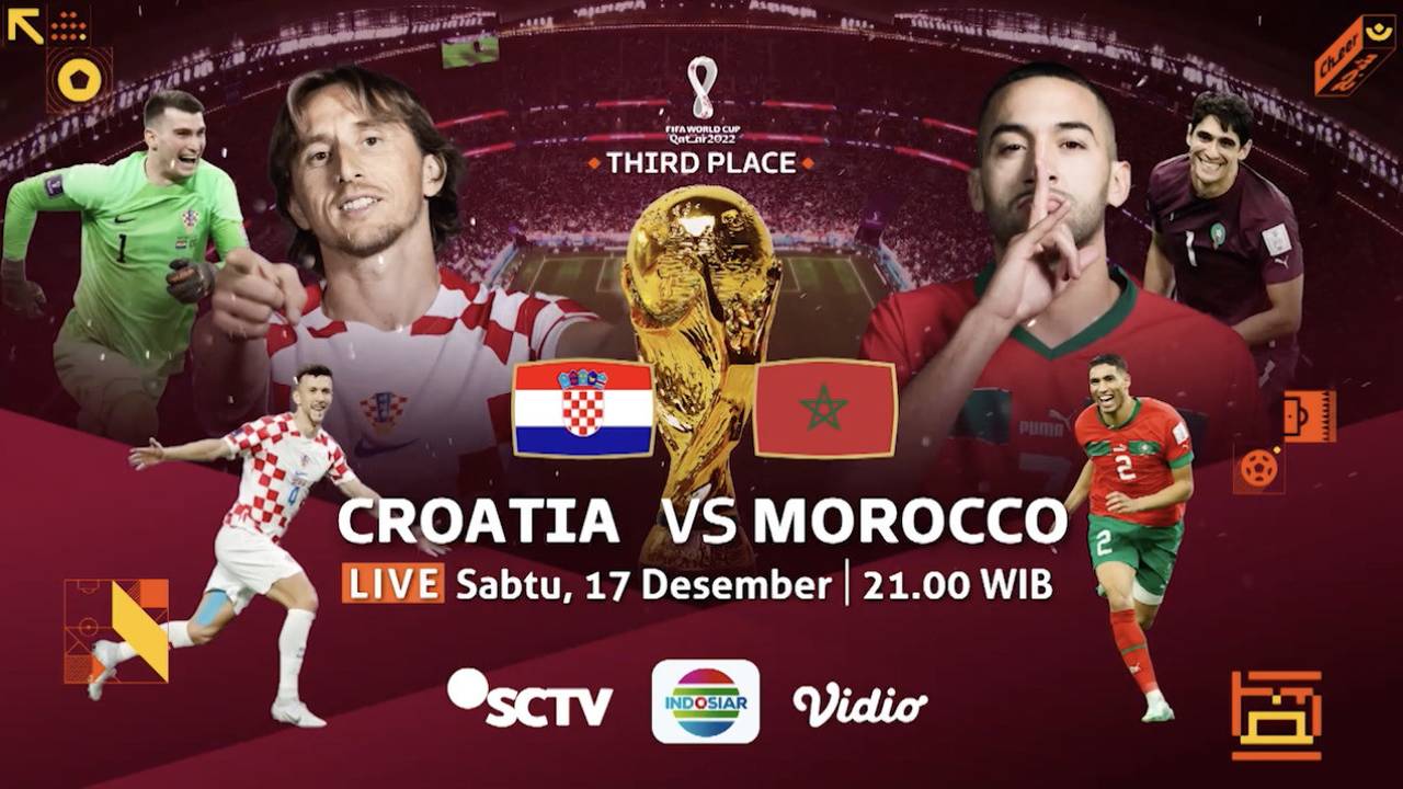 THIRD PLACE! Croatia vs Morocco, 17 Desember Pukul 21.00 WIB FIFA