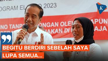 Momen Jokowi Bersenda Gurau dengan Pedagang di Pasar Banyuwangi Saat Menghafal Pancasila
