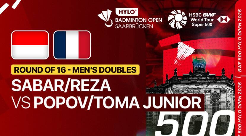 Sabar Karyaman Gutama/Moh Reza Pahlevi Isfahani (INA) vs Christo Popov/Toma Junior Popov (FRA) - Men's Doubles Round of 16 | HYLO Open 2025