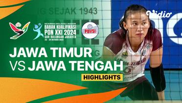 Putri: Jawa Timur vs Jawa Tengah - Highlights | Babak Kualifikasi PON XXI Bola Voli