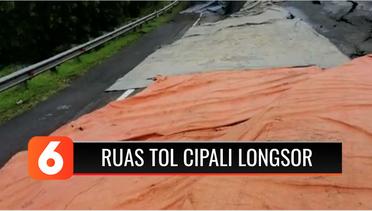 Ruas Jalan Tol Cipali Km 122 Longsor, Petugas Berlakukan Contra Flow | Liputan 6