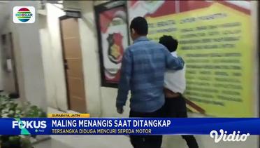 Maling Motor di Surabaya Menangis di Pelukan Ibunya Saat Ditangkap Polisi