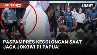 Paspampres Panik, Jokowi Dikalungkan Pedagang Papua