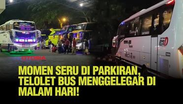 Suasana Malam yang Ramai, Aksi Klakson Telolet di Lokasi Parkiran Bus Membawa Keceriaan!