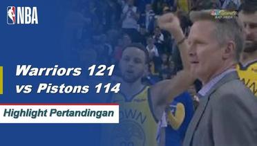 NBA I Cuplikan Pertandingan : Warriors 121 vs Pistons 114