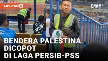 Bendera Palestina yang Dipasang di Laga Persib Bandung VS PSS Sleman Dicabut Petugas Stadion