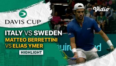 Highlights | Grup A: Italy vs Sweden | M. Berettini vs E.Ymer | Davis Cup 2022