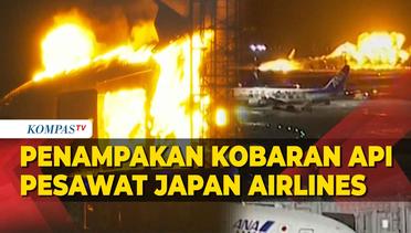 Detik-Detik Pesawat Japan Airliness Terbakar di Landasan Pacu