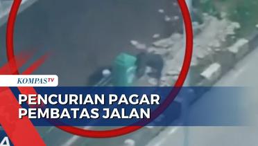 Nekat, 2 Pria di Jakarta Utara Curi Pagar Besi Pembatas Jalan Tol