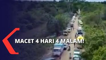 Jalan Penghubung 3 Kecamatan di Kutai Kartanegara Kaltim Rusak Parah, Macet Terjadi 4 Hari 4 Malam!