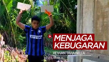 Pemain Arema FC, Ridwan Tawainella Manfaatkan Batako dan Pasir untuk Jaga Kebugaran