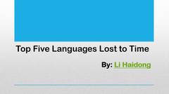 Top Languages Lost to Time by Li Haidong Singapore