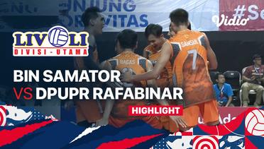 Highlights |  BIN Samator vs DPUPR - Rafabinar | Livoli Divisi Utama Putra 2022