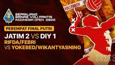 Full Match | Perempat Final Putri 2 | JATIM 2: Rifda/Febri vs DIY 1: Yokebed/Wikantyasning | Sirnas Voli Pantai 2022