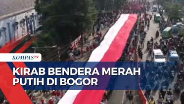Keren! Begini Kemeriahan Kirab Bendera Sepanjang 100 Meter di Kota Bogor