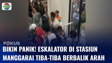 Viral! Eskalator di Manggarai Tiba-tiba Berbalik Arah Bikin Panik Penumpang | Fokus