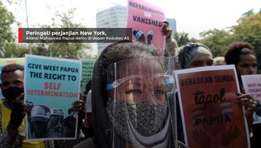 Peringati perjanjian New York, Aliansi Mahasiswa Papua demo di depan Kedubes AS